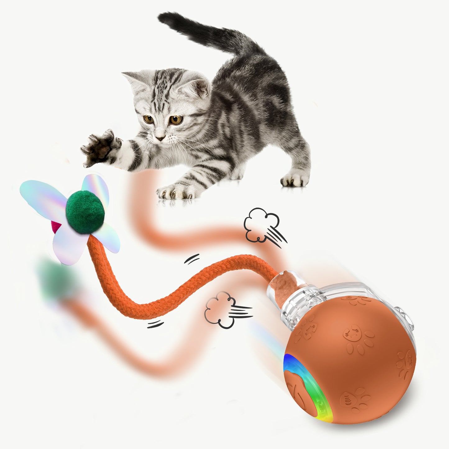 インテリジェント重力式猫用おもちゃボール ストラップ電動ロープ猫じゃらし 猫用おもちゃ