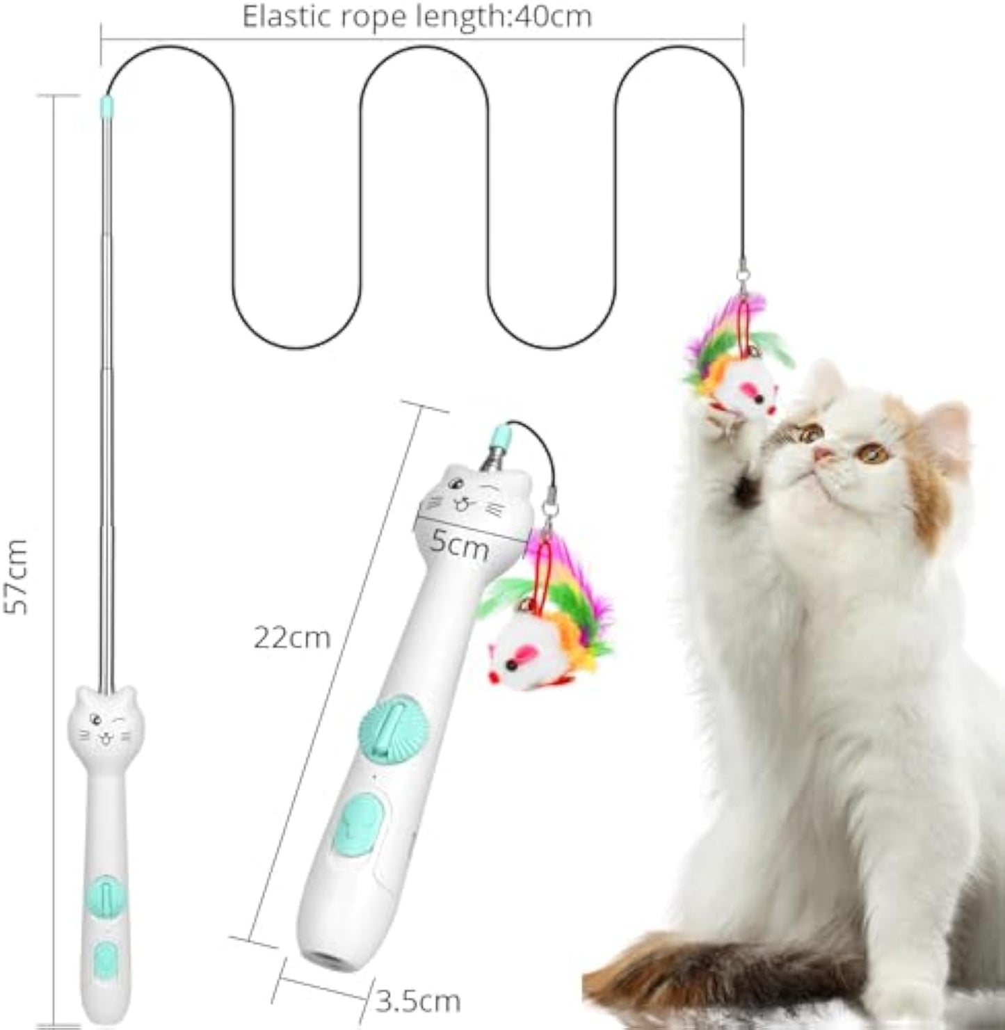 猫用おもちゃ インタラクティブ 充電式レーザーポインター 猫じゃらし 羽根おもちゃ付き 2-in-1 猫用おもちゃ 室内猫 子猫 ペット用レーザーおもちゃ 遊び用