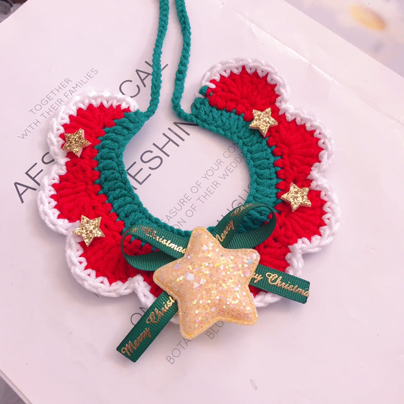 ウールペット首輪 手織り首輪 クリスマスペットアクセサリー