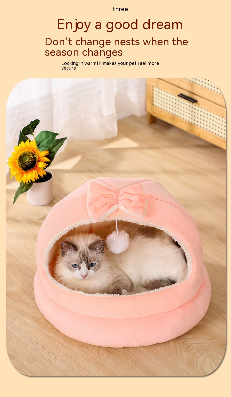家庭用ファッションボウノット猫用ベッド