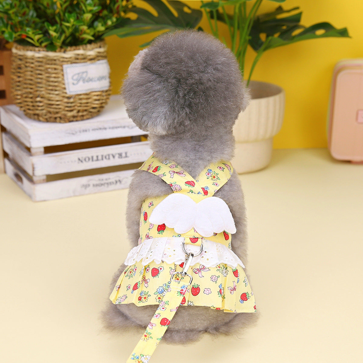 ペットプリンセスドレス牽引バックル服ペット犬服