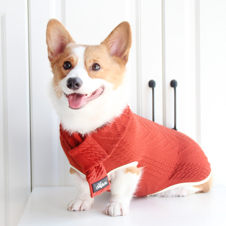 犬服 ビンテージツイストペットセーター