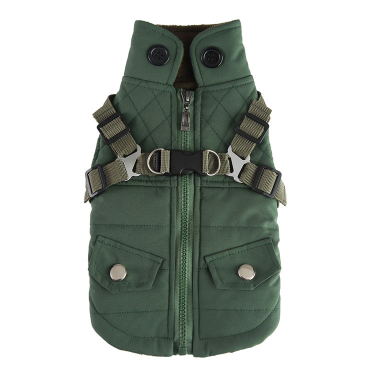ペット用冬服 綿 犬用ジッパー付ジャケット ペット用品