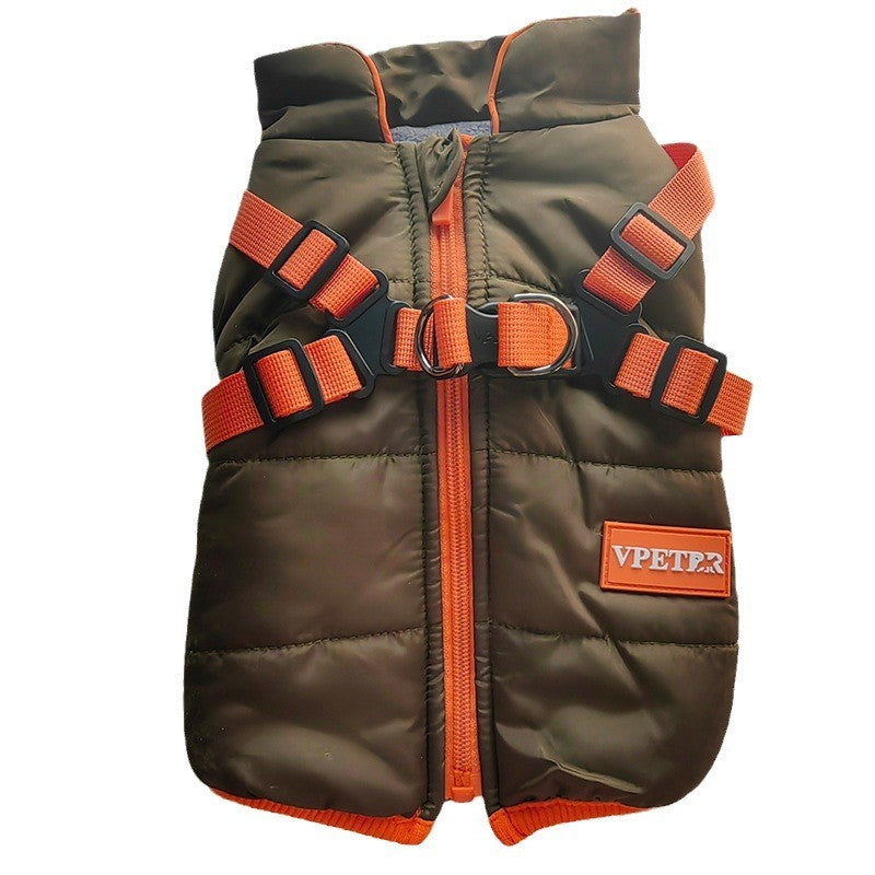 ペット用冬服 プラスベルベット 厚手 綿入り 防寒 犬用ベスト 二本足 小型犬 中型犬 スキースーツ
