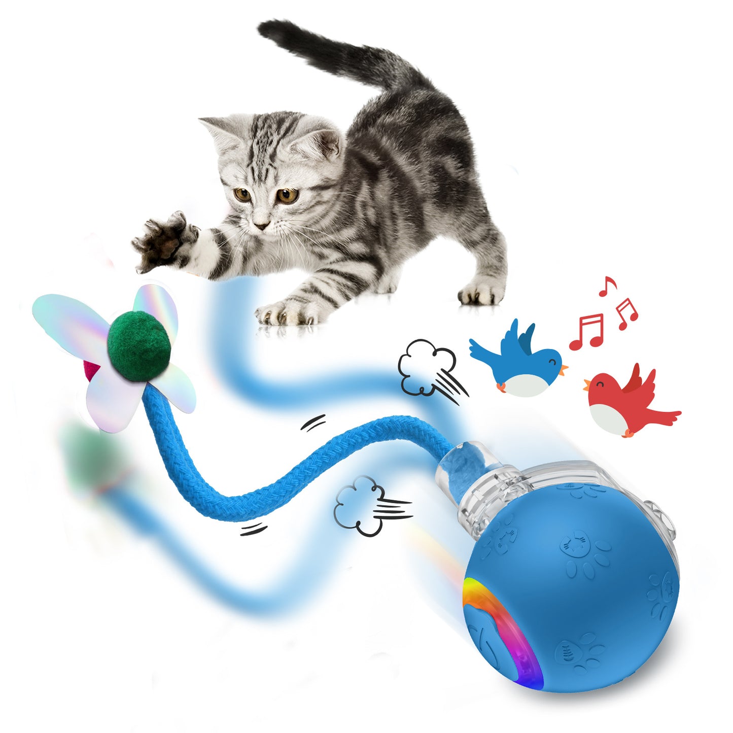 インテリジェント重力式猫用おもちゃボール ストラップ電動ロープ猫じゃらし 猫用おもちゃ
