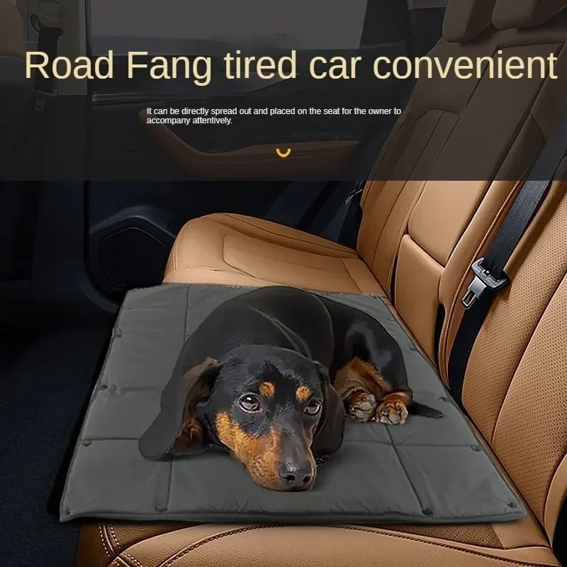 ポータブル犬用トラベルベッド、3-in-1ペットキャリー、マット兼クッション、折りたたみ式、防水・防汚ケンネル