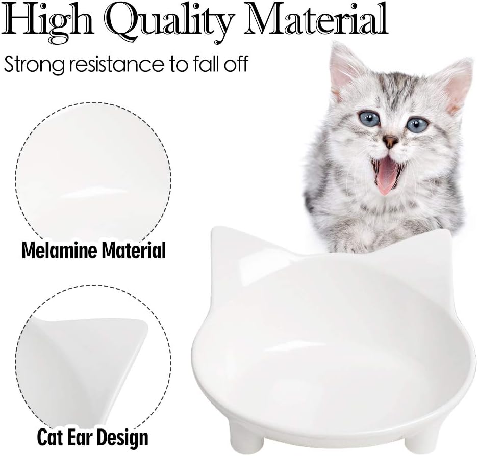 滑り止め猫用ボウル 猫用食器 ペットボウル ひげ疲れ軽減用浅型猫用水入れ 犬用ボウル 子猫、小型犬、小動物用広口給餌ボウル