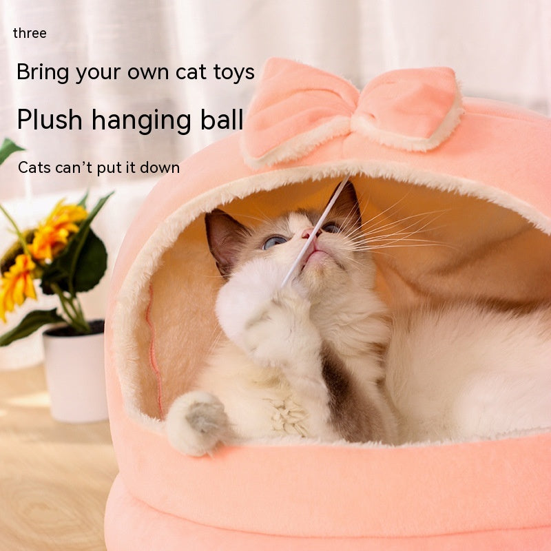 家庭用ファッションボウノット猫用ベッド