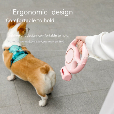 自動格納式犬用手持ちリード（LEDライト付き）