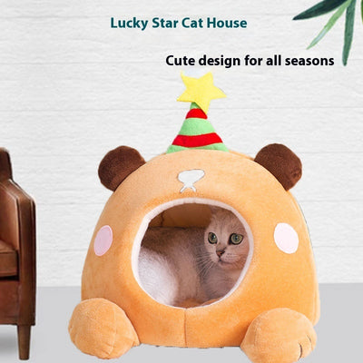 ラッキースター 猫の巣 かわいい形 四季通用 猫の巣 温かい