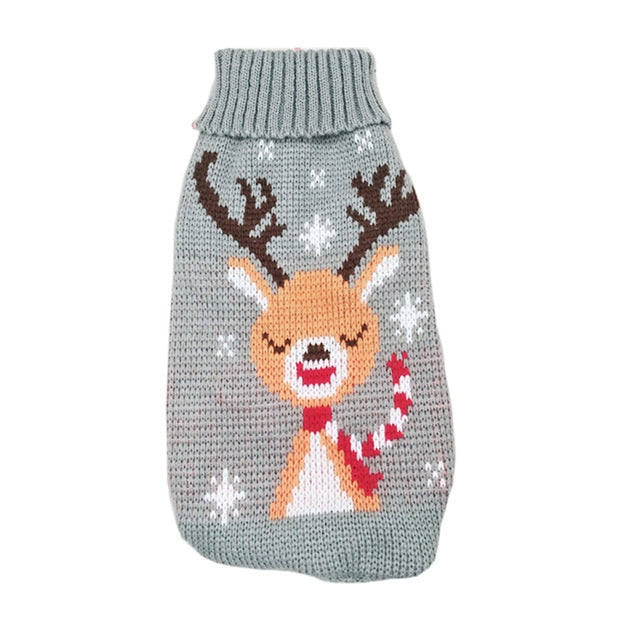 クリスマス メープル スノーフレーク タートルネック ニット セーター ペット服