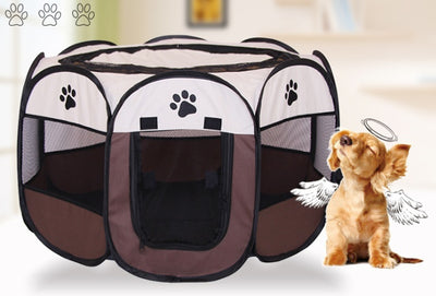 折りたたみ式八角形ペットフェンス オックスフォード布製猫犬小屋