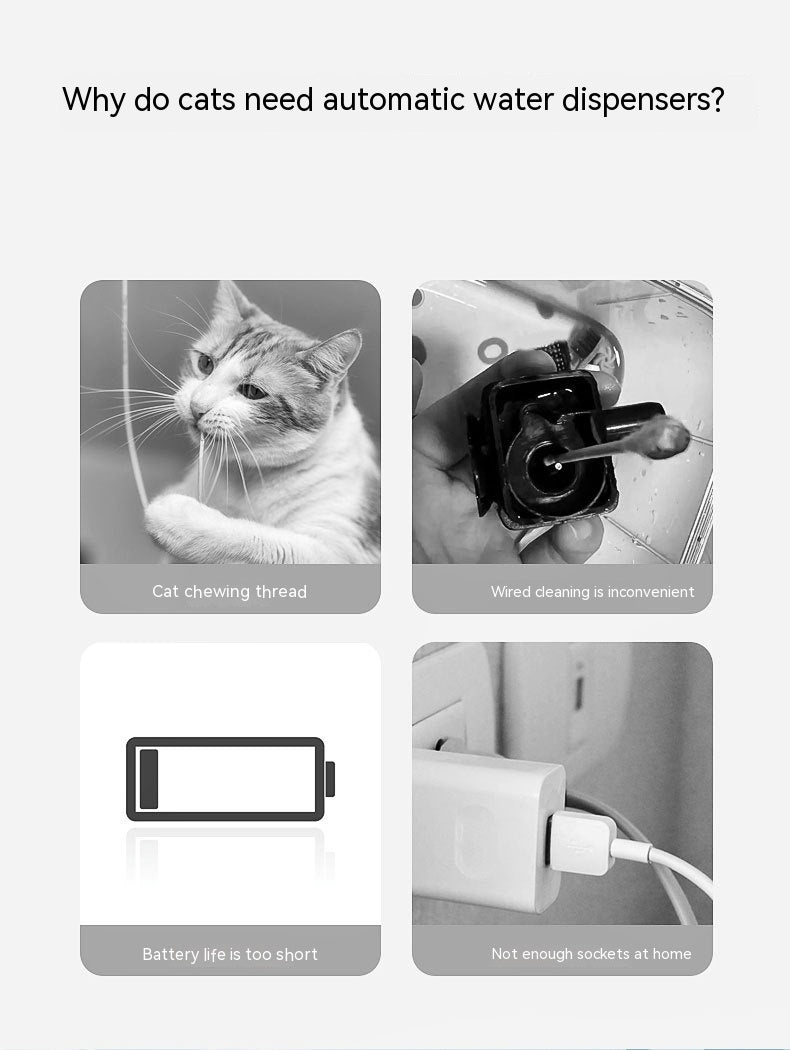 猫用自動給水器 ワイヤレス誘導 ドリンクファウンテン