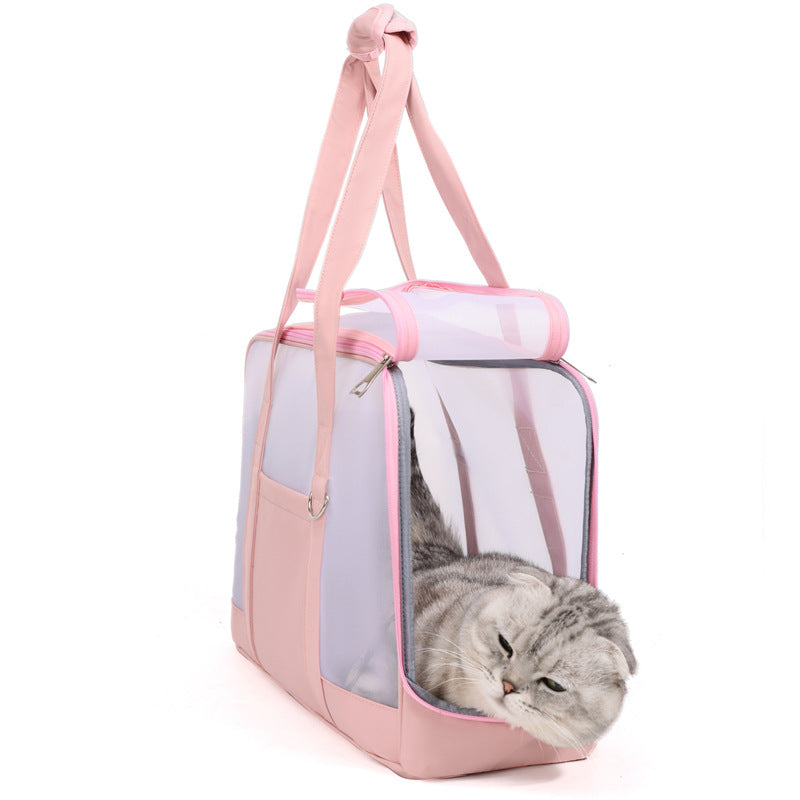 トラベル通気性ドッグバッグ ソフトで快適なワンショルダーポータブルキャットバッグ
