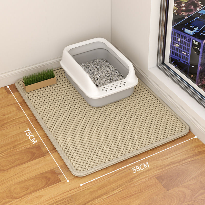 猫トイレマット 二重構造 防水 尿を閉じ込めるマット お手入れ簡単 滑り止め トイレマット 猫ひっかきマット 大型フットマット