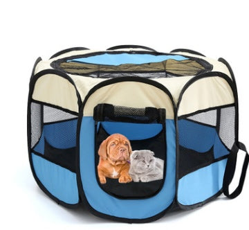 折りたたみ式八角形ペットフェンス オックスフォード布製猫犬小屋