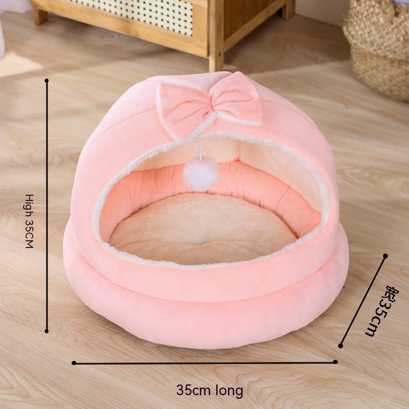 家庭用ファッションボウノット猫用ベッド