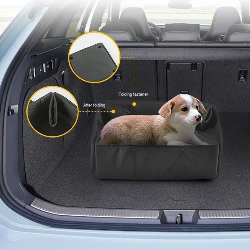 ポータブル犬用トラベルベッド、3-in-1ペットキャリー、マット兼クッション、折りたたみ式、防水・防汚ケンネル