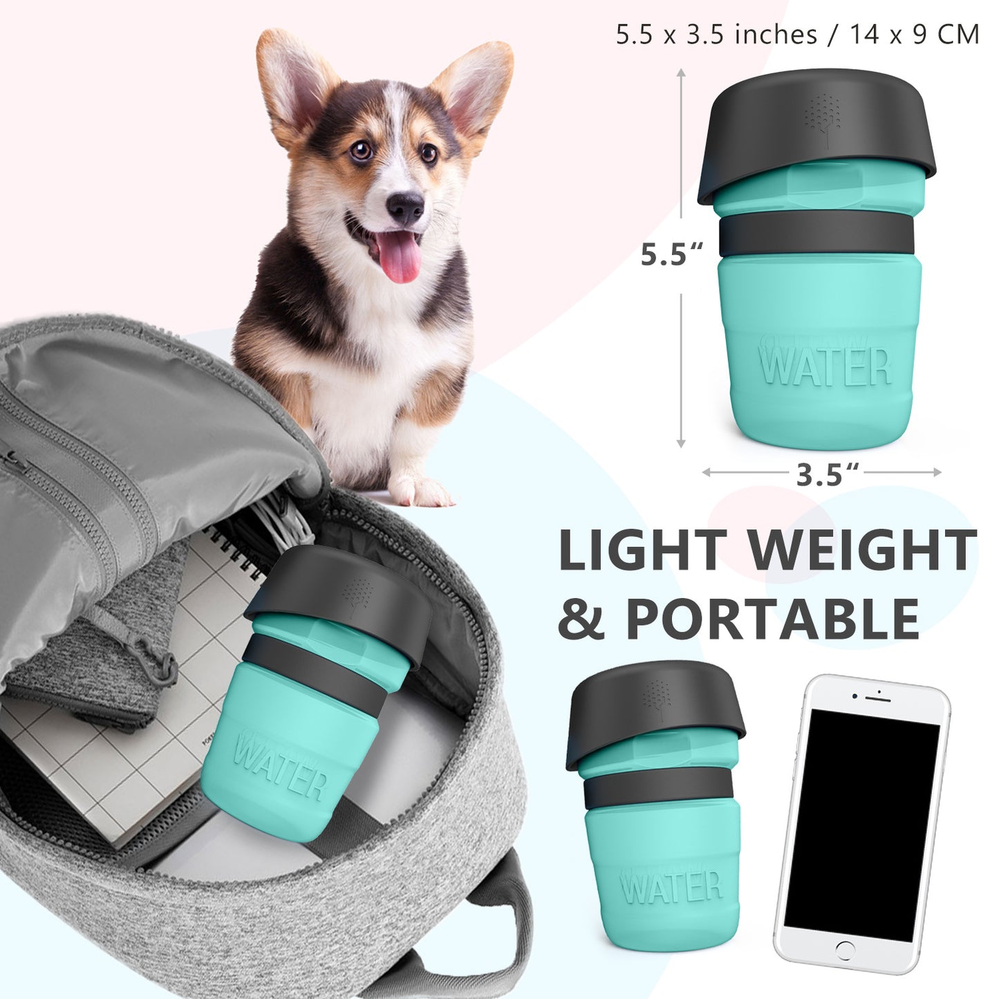 ペット用屋外折りたたみ式ボトル 犬用携帯水筒 ドッグウォーターディスペンサー