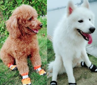 冬用犬靴 反射材付き 暖かいペット犬用ブーツ 防水犬用レインシューズ