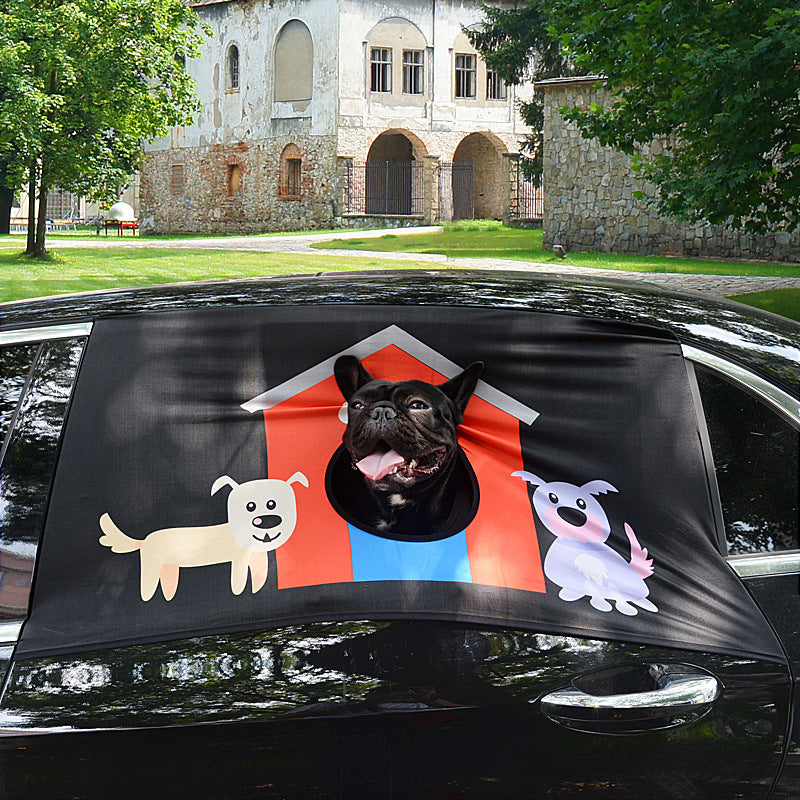 Peekapet カーテン 折りたたみ式 車用サンバイザーカバー ウィンドウサンシェード ペット 犬 ドライブ 車用ウィンドウシェード ペット用カーウィンドウフェンス