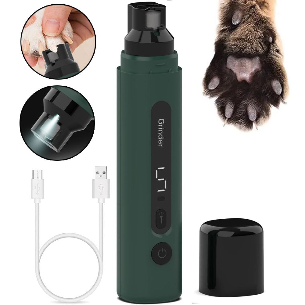 電動ペット爪グラインダー 充電式猫犬爪やすり 超静音 5段階速度調整 小型・中型・大型犬猫用 爪切り ペット用品