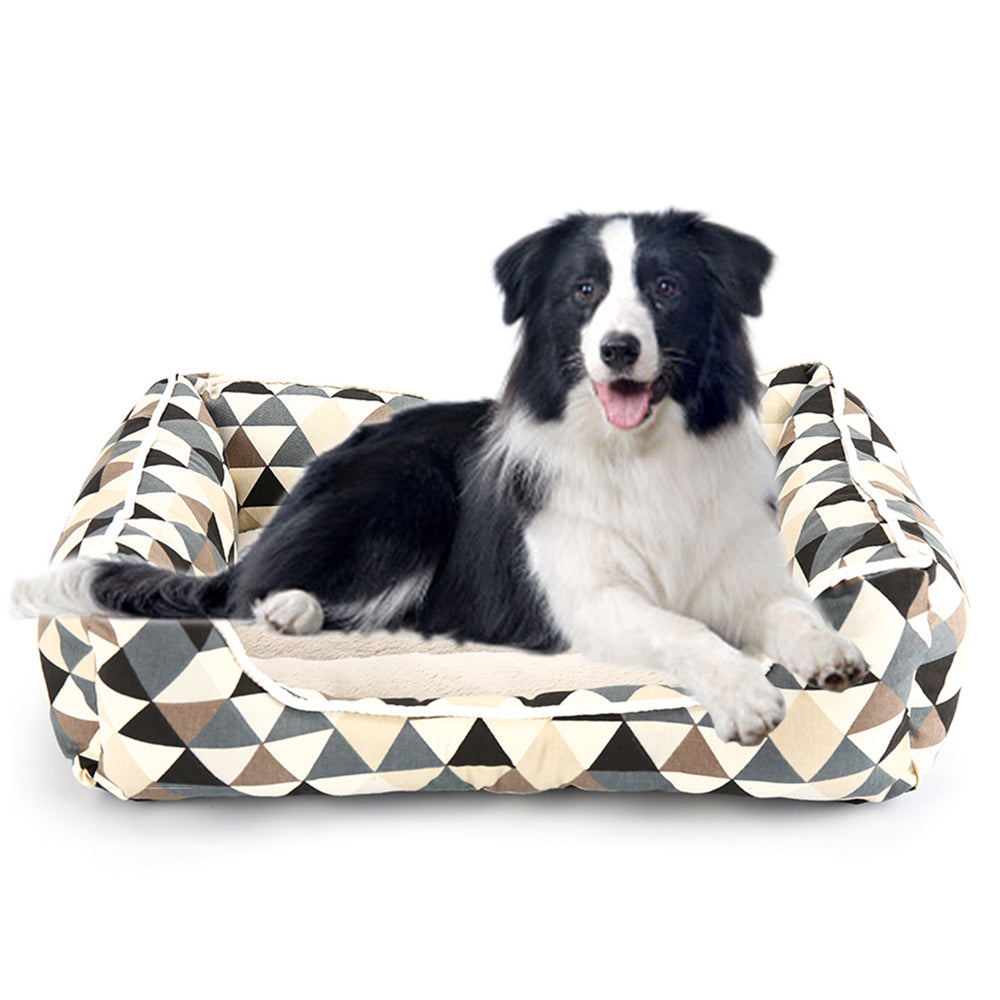 犬小屋用コットン柄クッション