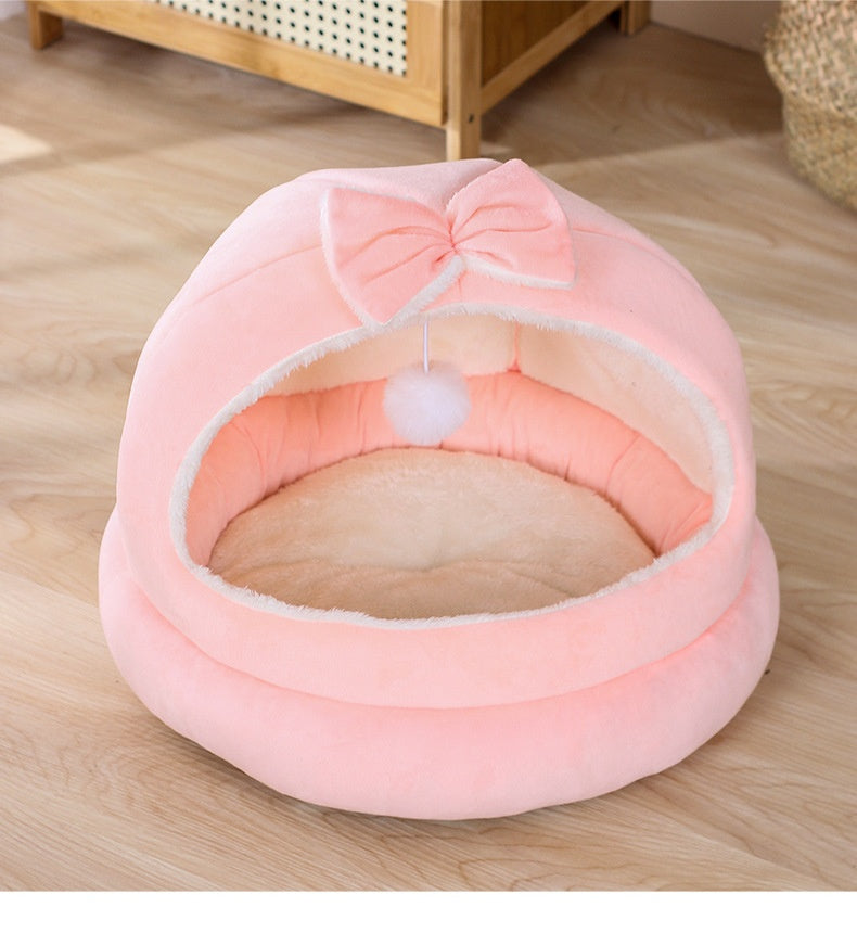 家庭用ファッションボウノット猫用ベッド