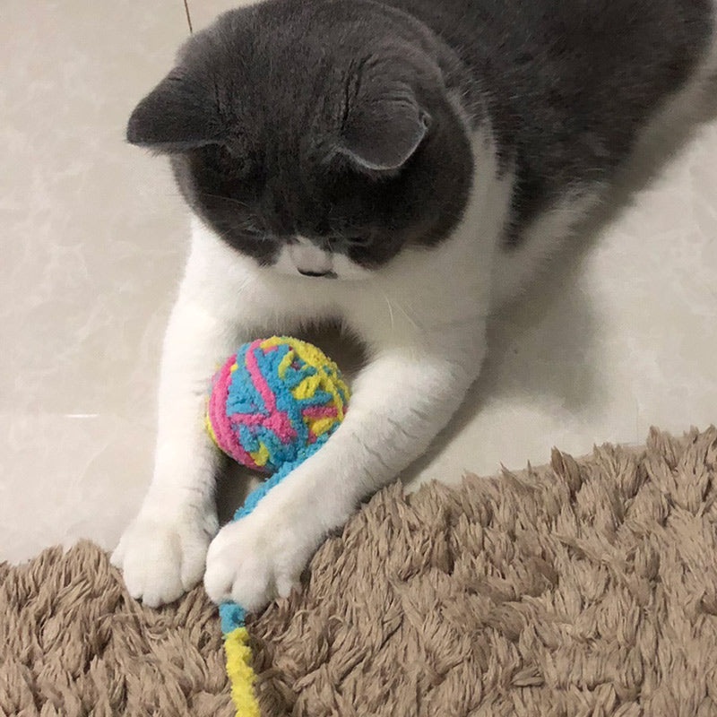 毛糸玉 猫のおもちゃ 面白い猫の棒