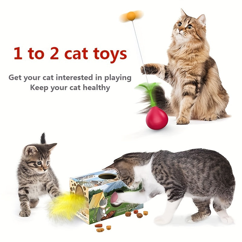 1点から2点の猫おもちゃ 猫スティック 猫タンブラー DIY猫おもちゃ カブ型猫スティック DIY猫穴カッティングおもちゃ
