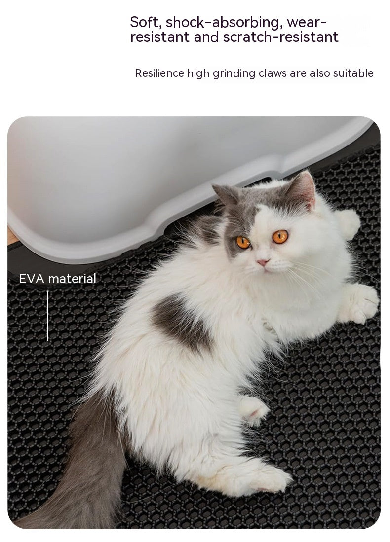 ペット猫用EVA二層洗面台マット 飛び散り防止フィルター砂 猫用トイレマット 耐摩耗性 傷防止 キャッテリーパッド