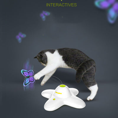 蝶が舞う 面白い猫のおもちゃ ねこじゃらし