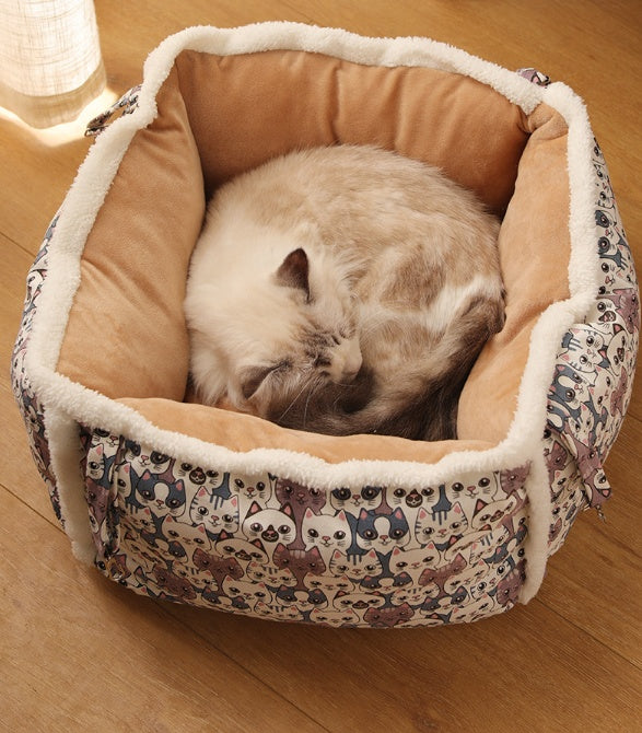 猫用ハンモック吊り下げ式巣箱 半密閉型猫ケージハンモック 猫用巣箱