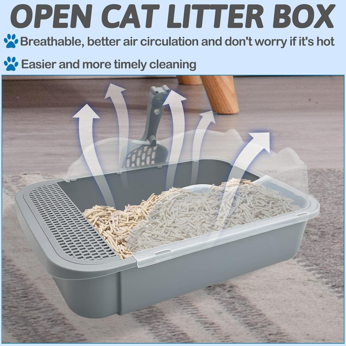 子猫用猫砂ふるい付きトイレ オープンタイプ ハイサイド 取り外し可能 小型ペット用トイレ 旅行用 猫用ミニトイレ