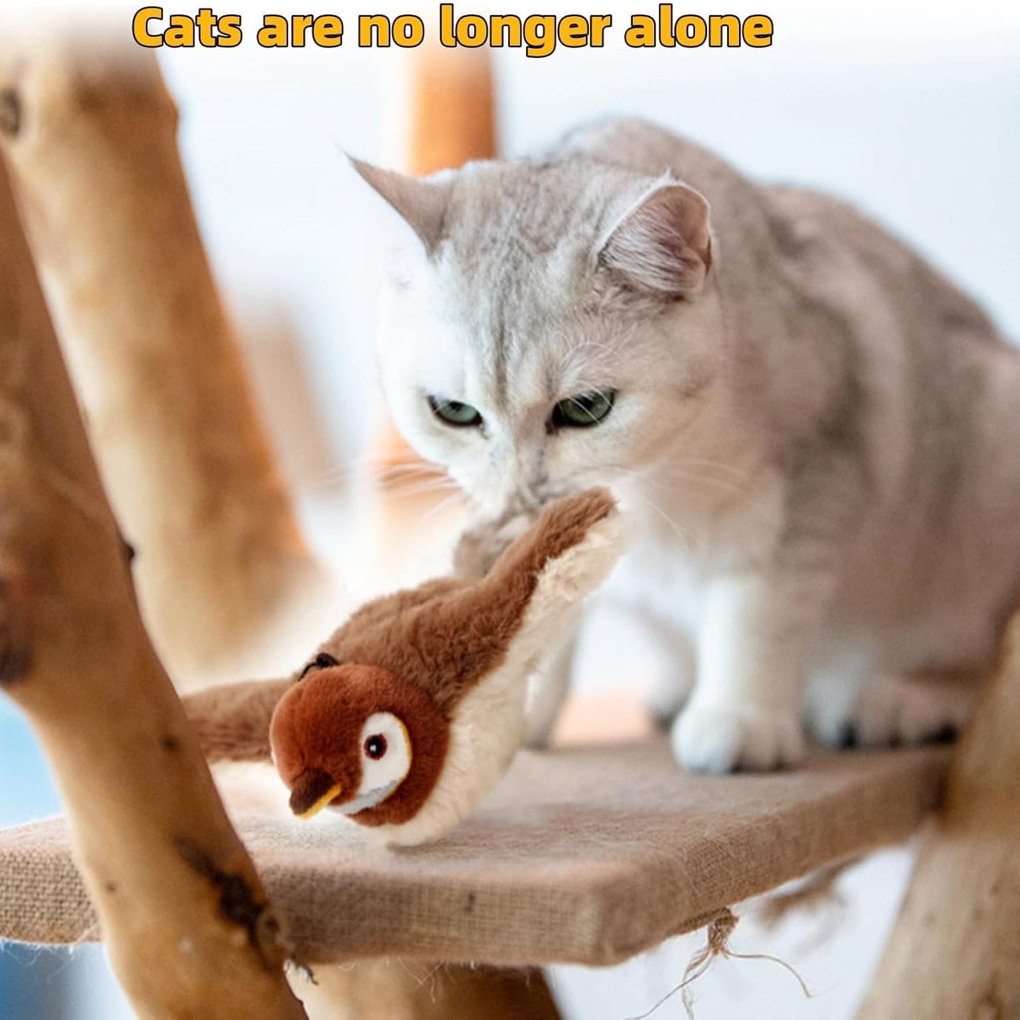 インタラクティブなさえずり鳥の猫のおもちゃ、新登場のインタラクティブな羽ばたくさえずり鳥の猫のおもちゃ、室内で退屈している猫のための羽ばたく鳥の猫のおもちゃ、羽ばたく鳥の猫のおもちゃ