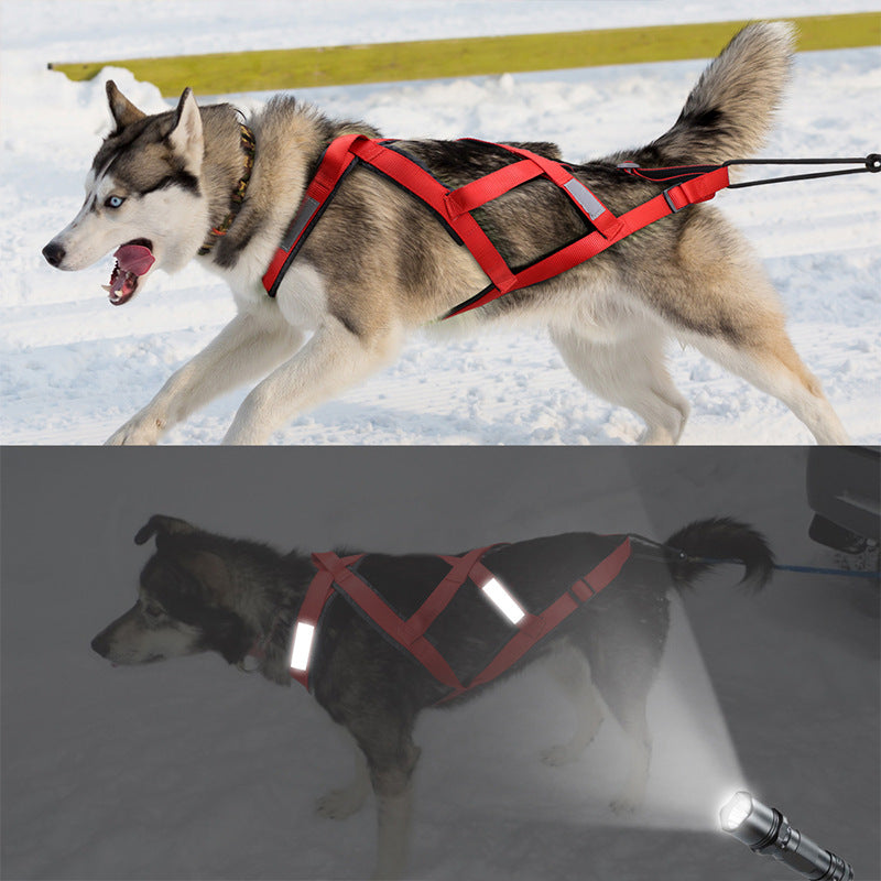 大型犬用ベスト アラスカそり犬 引っ張りロープ