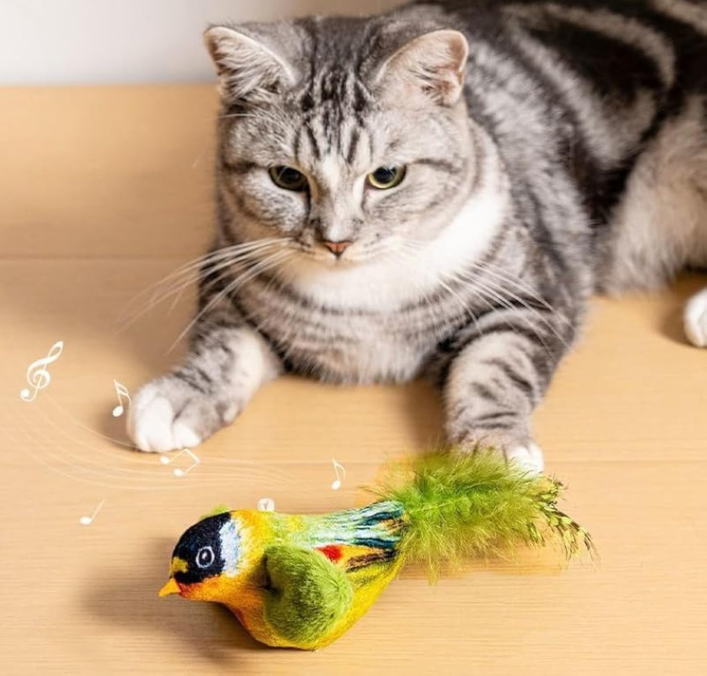 Flappy Chase 猫おもちゃ、Flappy Chase 鳥 猫おもちゃ、FlappyChase インタラクティブ 猫おもちゃ、Chirping Bird 猫おもちゃ 羽ばたく、Flying インタラクティブ シミュレーション 電動 スズメ 揺れる鳥