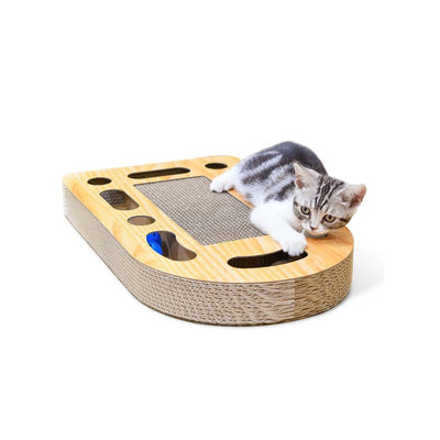 猫おもちゃ 爪とぎ 猫スクラッチボード 耐摩耗性クリエイティブ段ボール 猫穴ターンテーブルボール 面白い猫おもちゃ