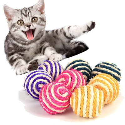 猫用麻縄製おもちゃ じゃれ猫ボール