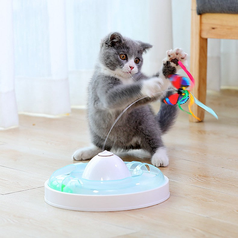 チョウおもちゃの面白猫スティック、猫のターンテーブル