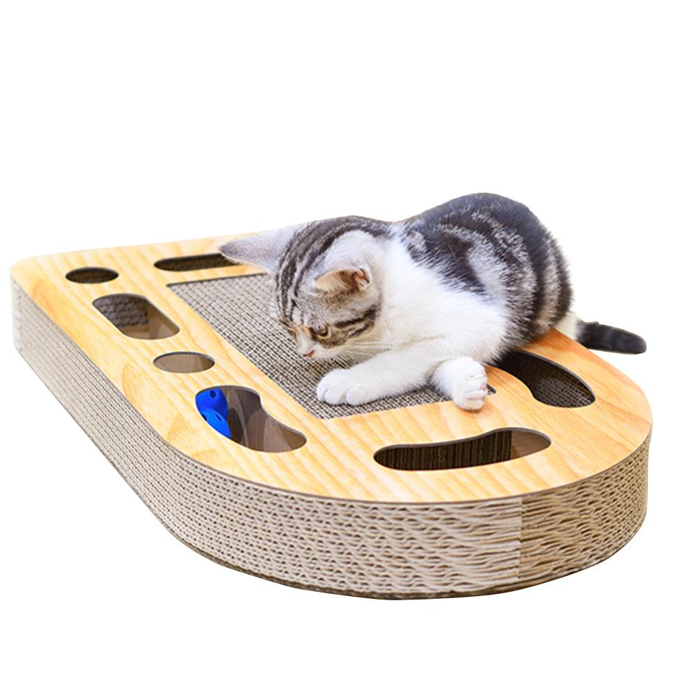 猫おもちゃ 爪とぎ 猫スクラッチボード 耐摩耗性クリエイティブ段ボール 猫穴ターンテーブルボール 面白い猫おもちゃ