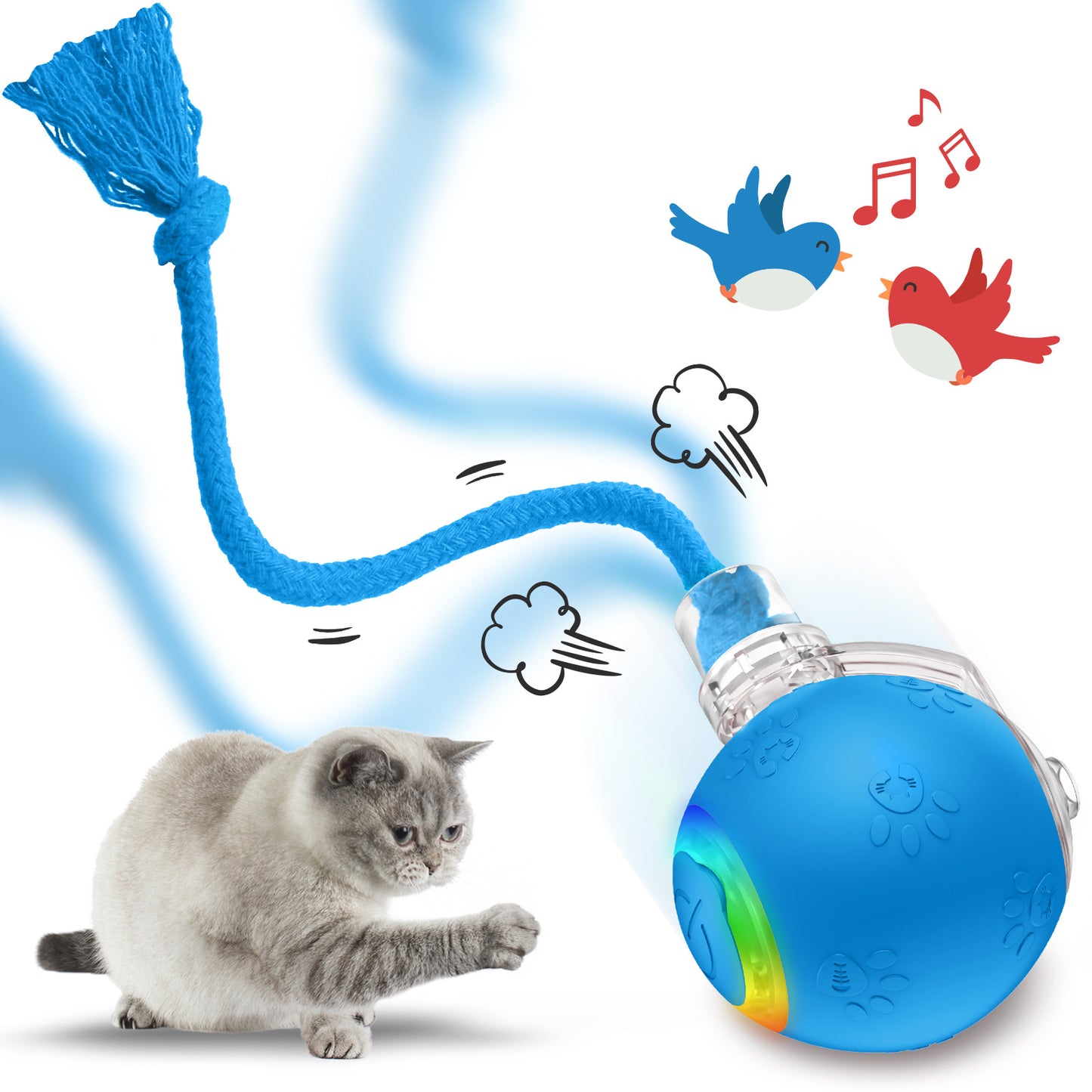 インテリジェント重力式猫用おもちゃボール ストラップ電動ロープ猫じゃらし 猫用おもちゃ
