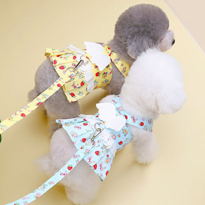 ペットプリンセスドレス牽引バックル服ペット犬服