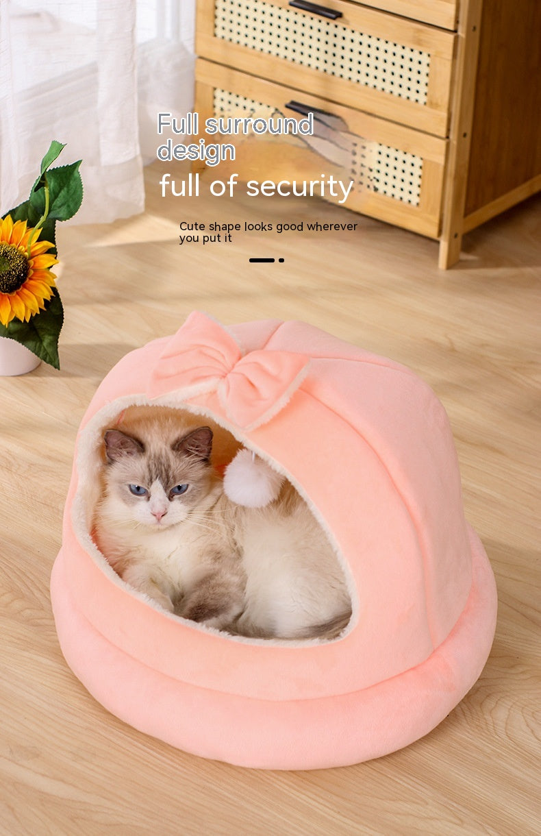 家庭用ファッションボウノット猫用ベッド