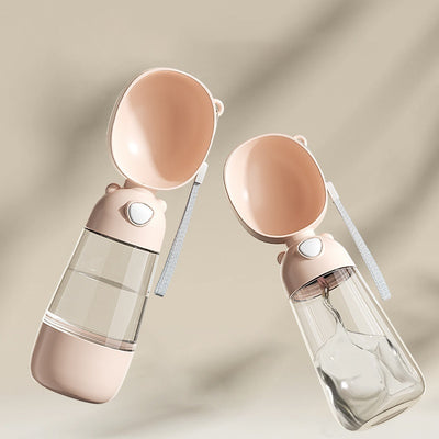 携帯用 犬用 ウォーターボトル フード・給水器 ペット用 給水ボウル 屋外旅行用 飲み物入れ 給水器