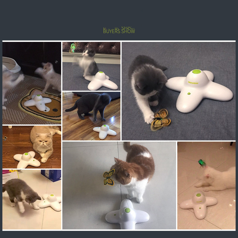 蝶が舞う 面白い猫のおもちゃ ねこじゃらし