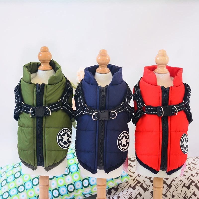 小型犬用ペット服 冬用暖かドッグパーカーコートジャケット チワワ パグ服 子犬 猫用衣類