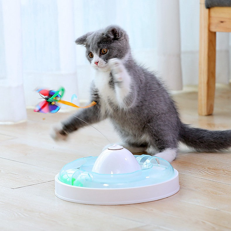 チョウおもちゃの面白猫スティック、猫のターンテーブル