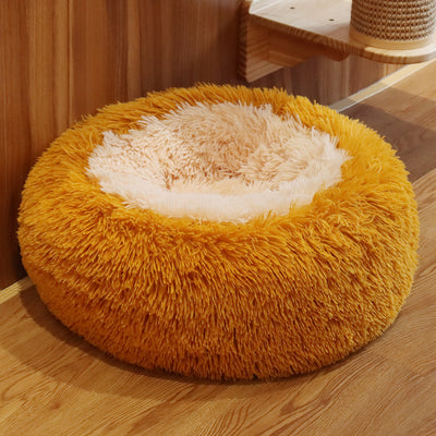冬用あったかふわふわ丸型犬用ベッド