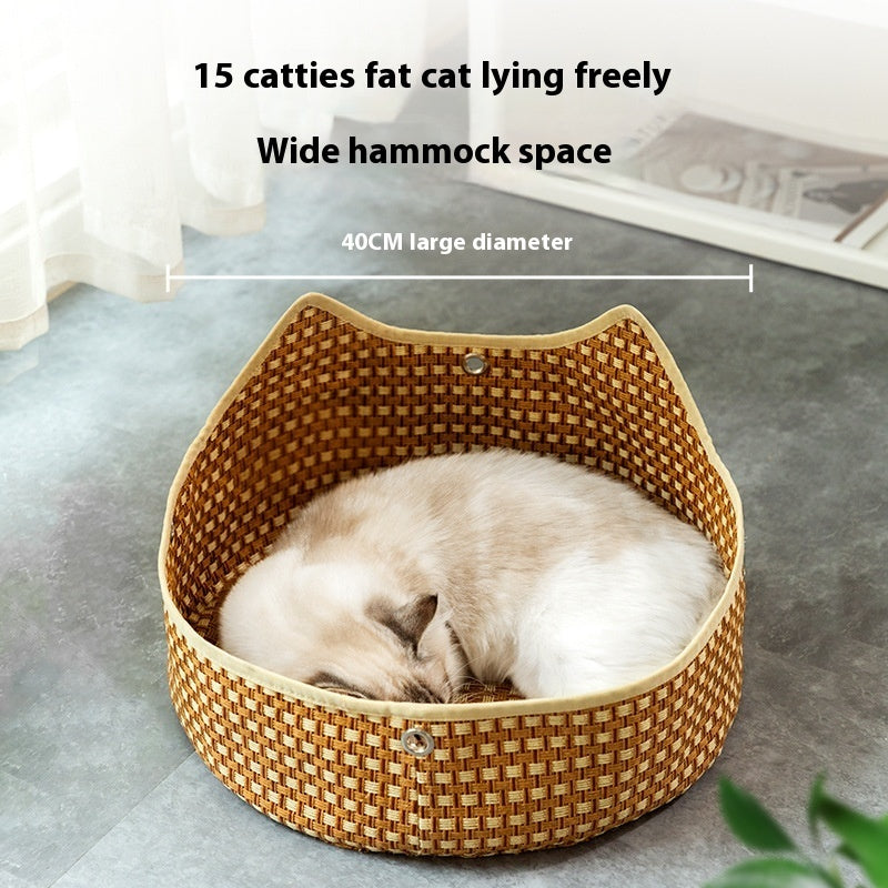 ラタン 猫ちぐら 春夏用猫ハンモック
